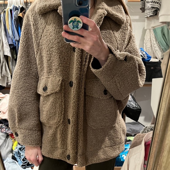 Zara Oversized Shearling Teddy Coat/Jacket - Picture 3 of 9